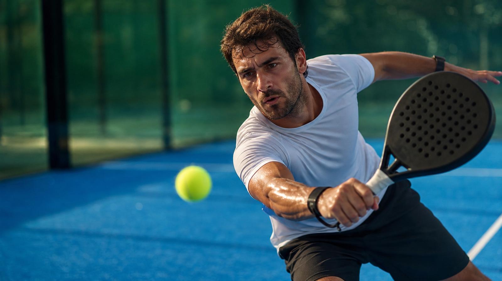 Padel action shot